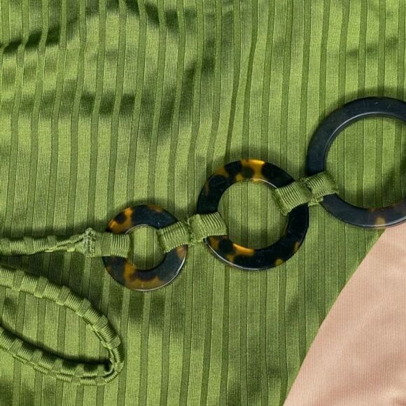 J.Crew Wide Rib High Rise Bikini Bottom Women's Canteen Green NWT M - Picture 6 of 7